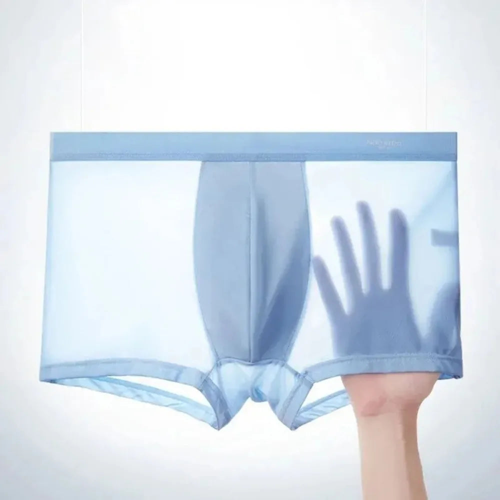 Mens Ice Silk Boxer Shorts Breathable Underwear 4pc L6XL