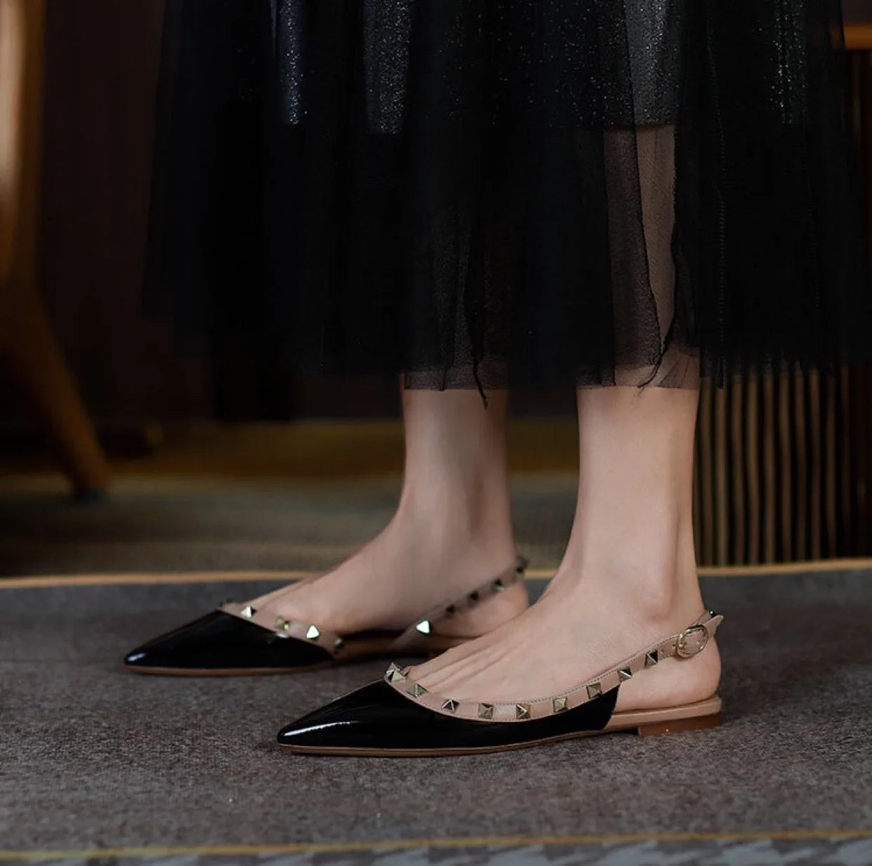 【Measure Your Feet Length Before Order】Rivets Back Strap Luxury Designer Women Elegant Sandals Block High Heel Shoes 121-CHC-33