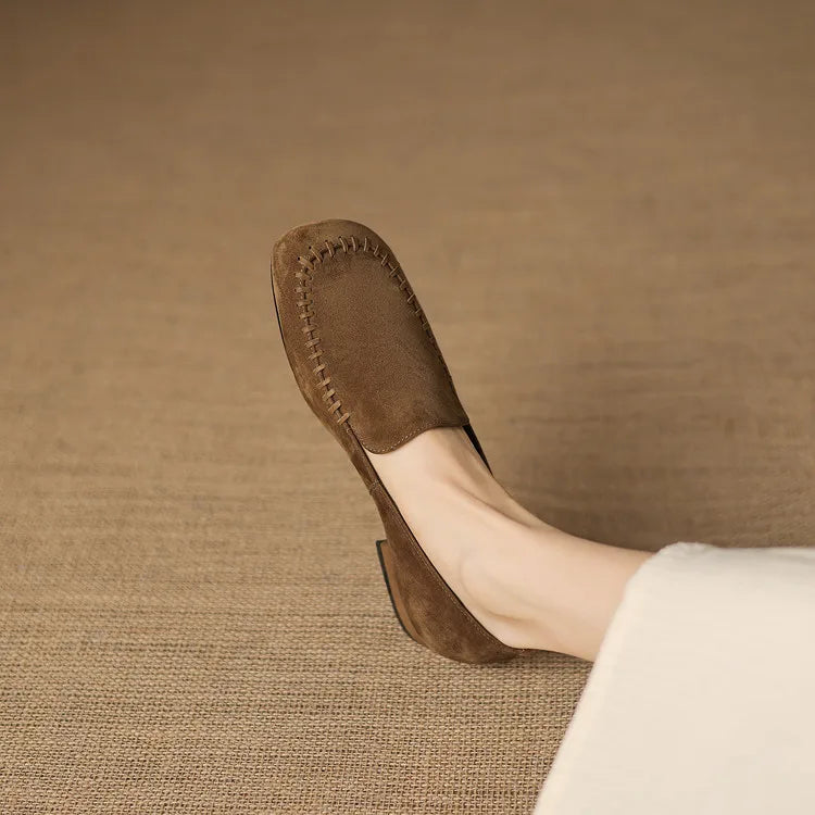 New Spring Autumn Genuine Leather Women Shoes Fashion Round Toe Loafers Shoes for Women Low Heels Women Pumps Ladies Shoes