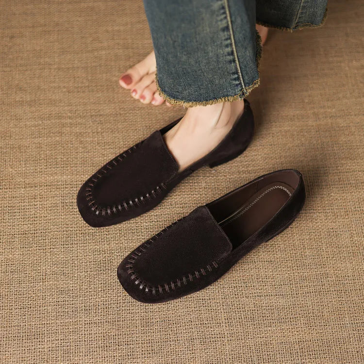 New Spring Autumn Genuine Leather Women Shoes Fashion Round Toe Loafers Shoes for Women Low Heels Women Pumps Ladies Shoes
