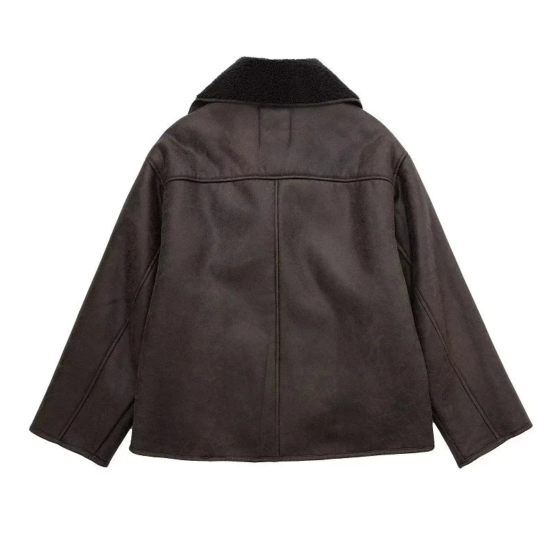 MUJER 2025 Woman Thick Faux Leather Jackets for Women Autumn Winter Warm Coats Female Demi-season Plush Jacket Women Outerwears