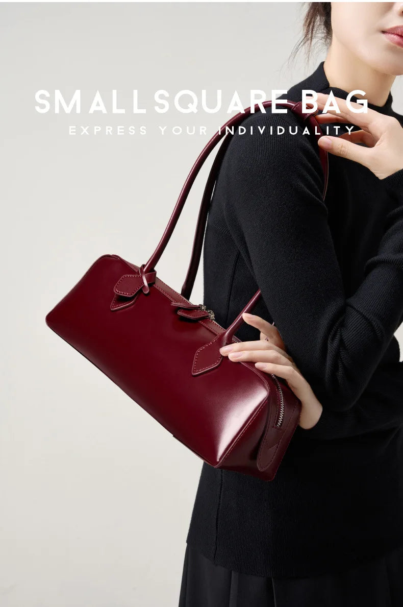 Hot Sale Genuine Leather Bag Woman Luxury Bag Korean Vintage Long Shoulder Bag Handbags Ladies Underarm Bags Travel Bag