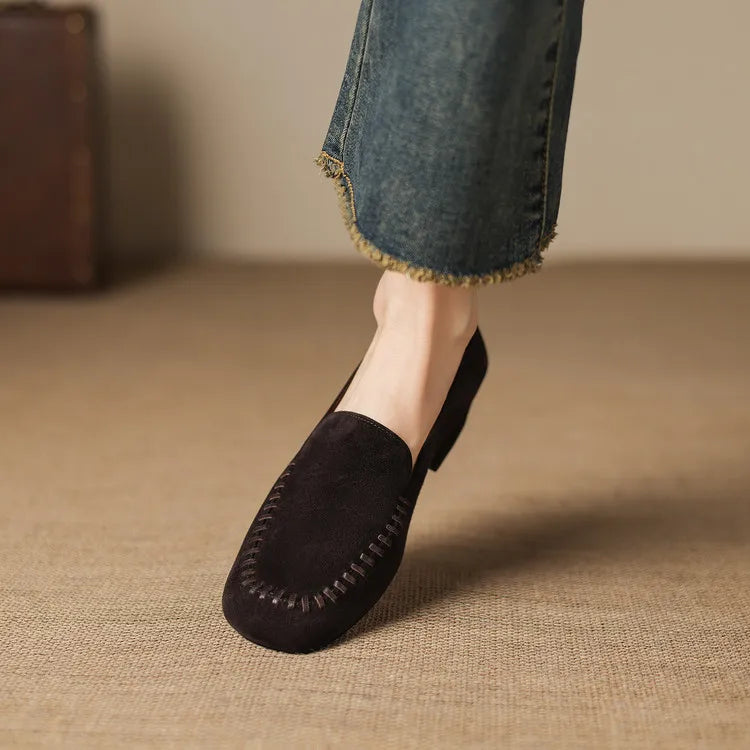 New Spring Autumn Genuine Leather Women Shoes Fashion Round Toe Loafers Shoes for Women Low Heels Women Pumps Ladies Shoes