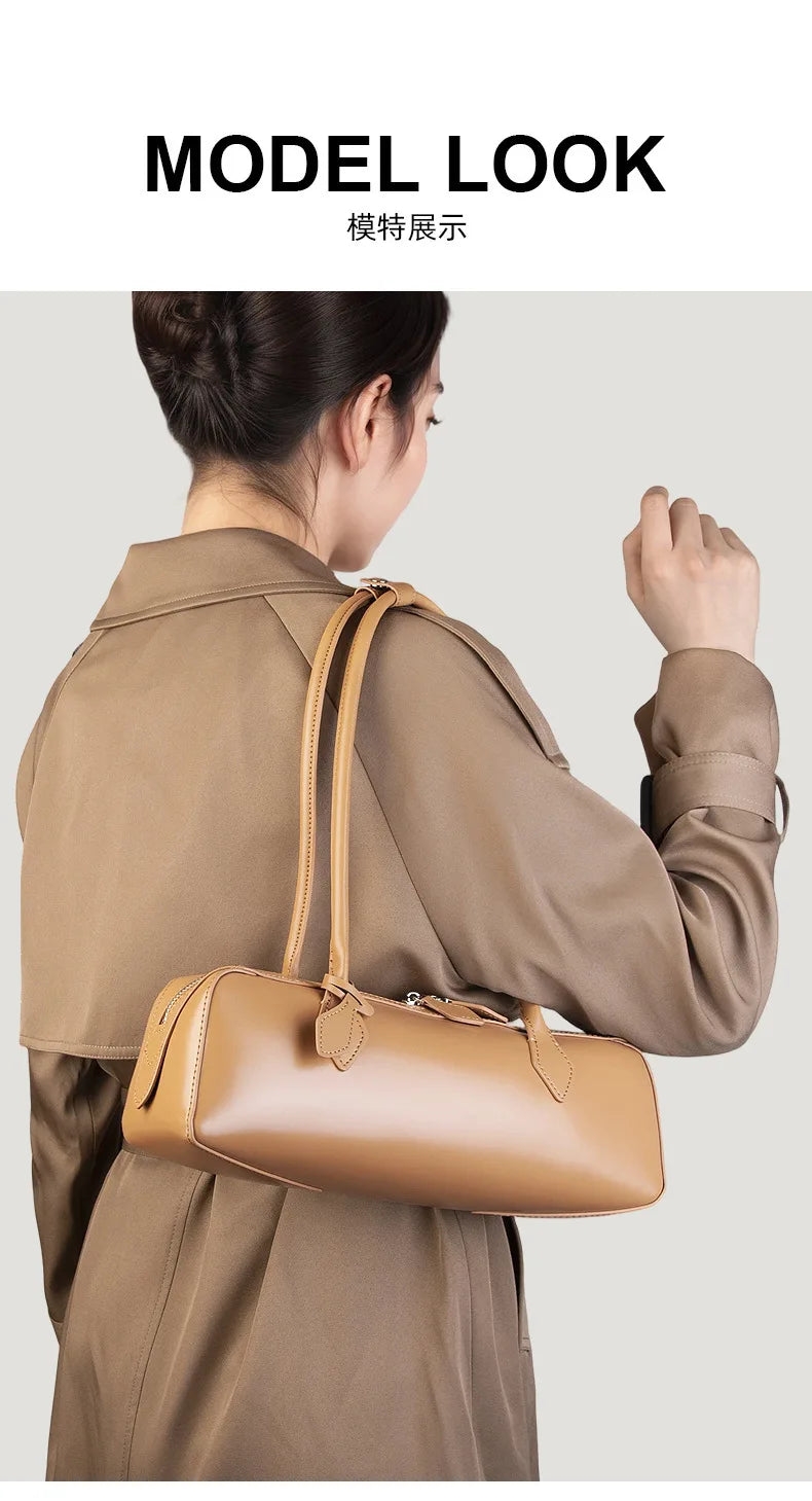 Hot Sale Genuine Leather Bag Woman Luxury Bag Korean Vintage Long Shoulder Bag Handbags Ladies Underarm Bags Travel Bag