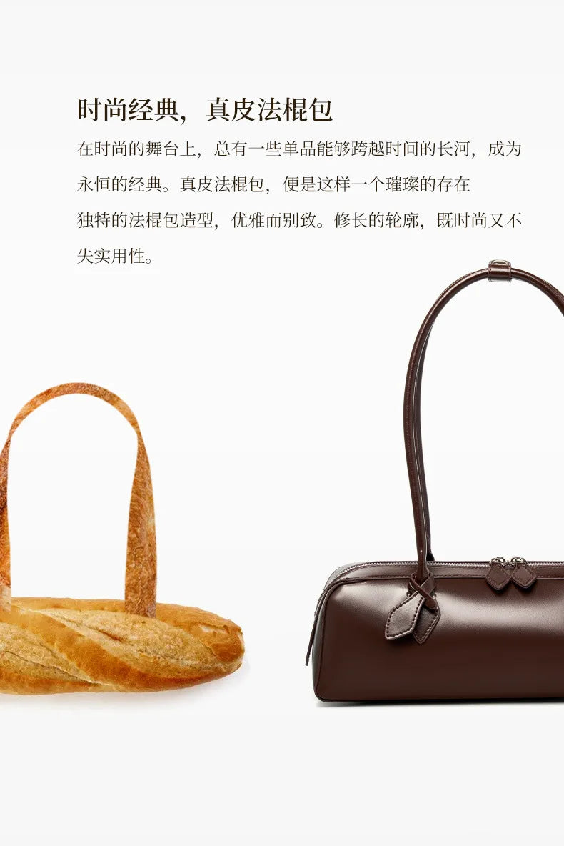 Hot Sale Genuine Leather Bag Woman Luxury Bag Korean Vintage Long Shoulder Bag Handbags Ladies Underarm Bags Travel Bag