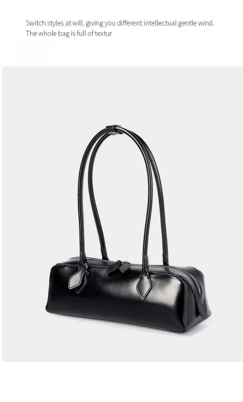 Hot Sale Genuine Leather Bag Woman Luxury Bag Korean Vintage Long Shoulder Bag Handbags Ladies Underarm Bags Travel Bag