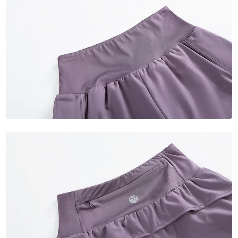 بنطلون يوجا DRUR نسائي بدون درزات بخصر عالٍ بنطلون يوجا رياضي ملابس رياضية نسائية ملابس تمارين اللياقة البدنية 2 في 1 ملابس رياضية ضيقة 