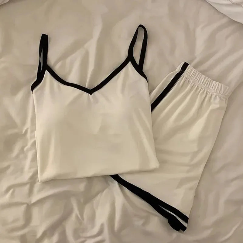 قمصان داخلية رياضية كاجوال، شورتات، بيجامات نسائية، موضة عصرية، بيجامات منزلية للكسالى 