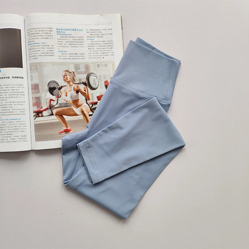 بنطلون يوغا عاري الخصر للنساء، مناسب للارتداء مع لباس ضيق لرفع الورك، سريع الجفاف، بنطلون رياضي ضيق بخيوط عالية من الأسفل 