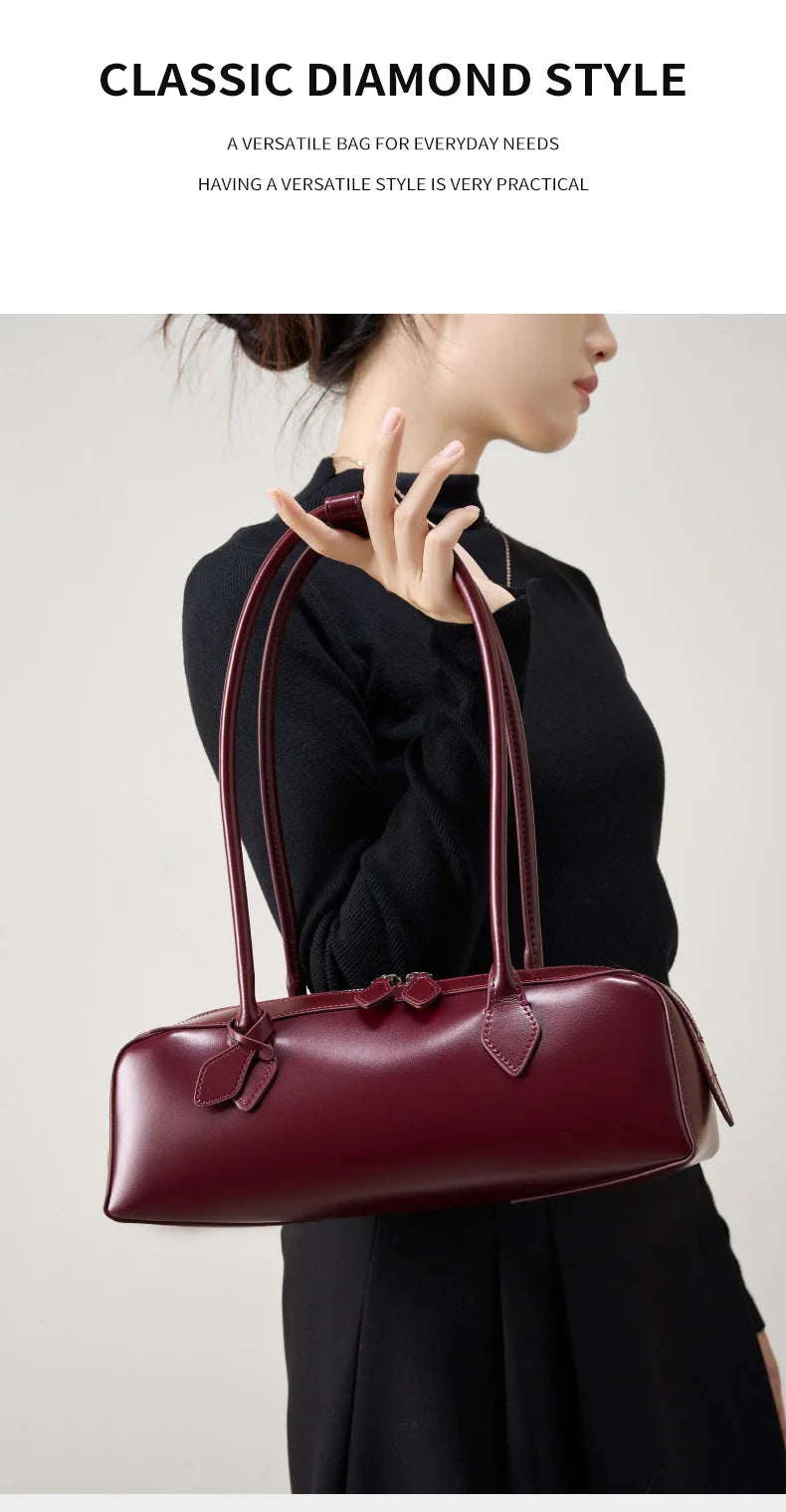 Hot Sale Genuine Leather Bag Woman Luxury Bag Korean Vintage Long Shoulder Bag Handbags Ladies Underarm Bags Travel Bag