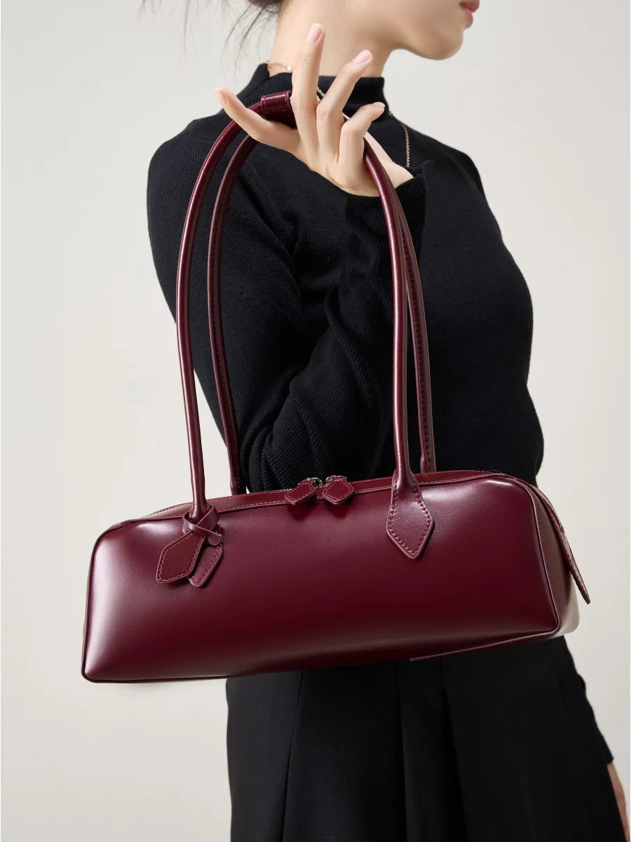 Hot Sale Genuine Leather Bag Woman Luxury Bag Korean Vintage Long Shoulder Bag Handbags Ladies Underarm Bags Travel Bag
