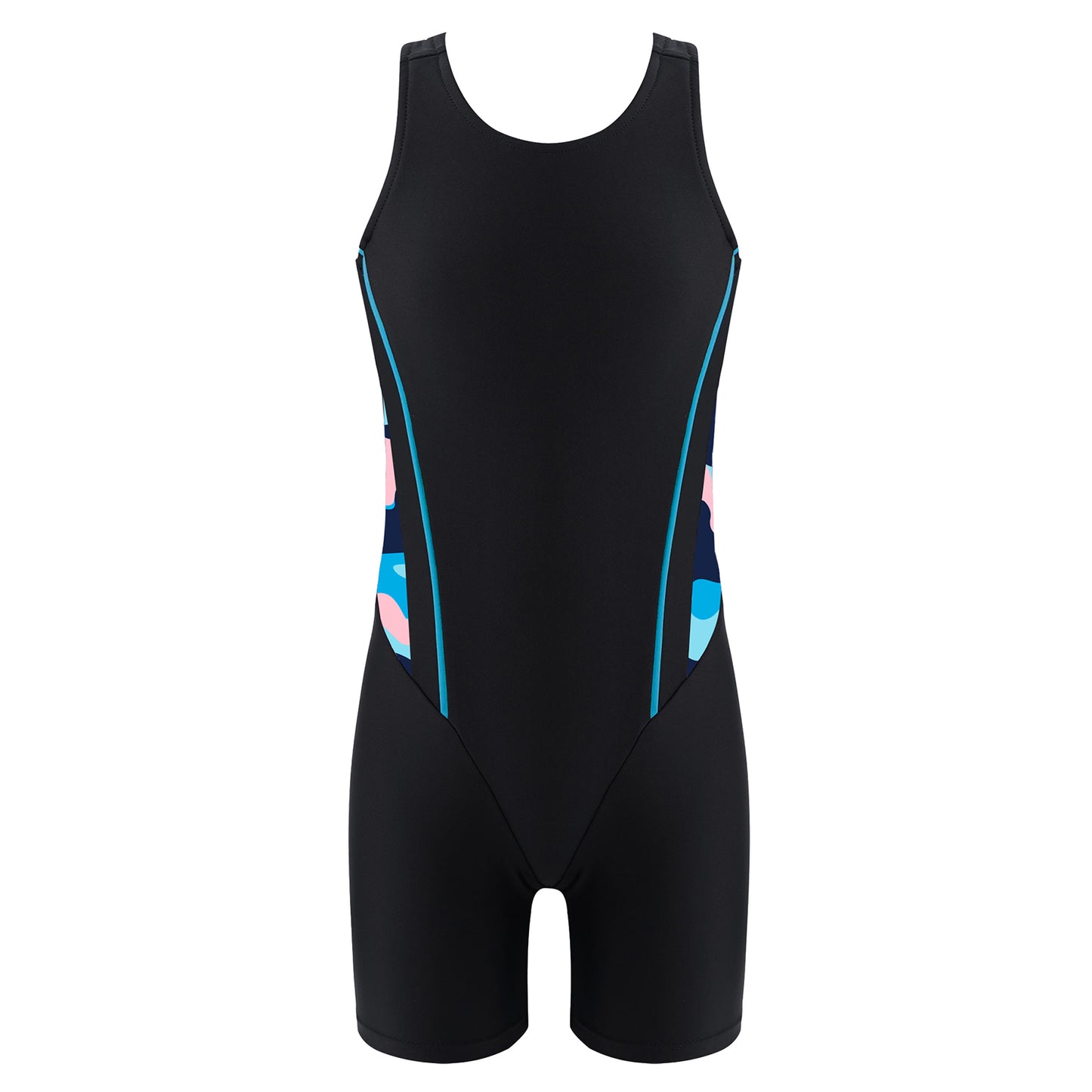 Kids Girls Legsuit Swimsuit Sleeveless One Piece Swimwear Sports Rashguard Shorty Wetsuit Surfing Swimming Jumpsuit Bodysuit