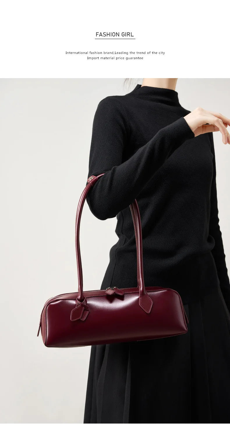 Hot Sale Genuine Leather Bag Woman Luxury Bag Korean Vintage Long Shoulder Bag Handbags Ladies Underarm Bags Travel Bag