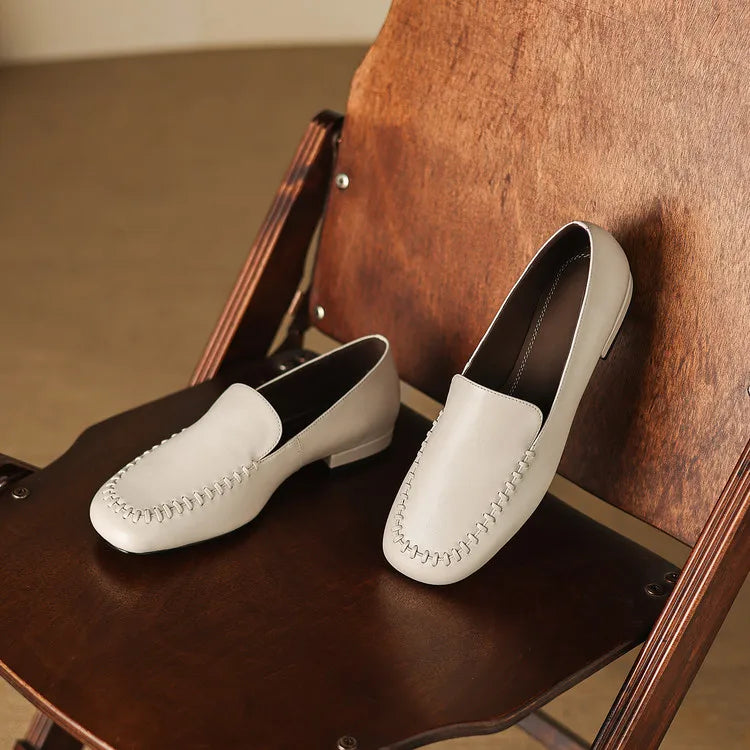 New Spring Autumn Genuine Leather Women Shoes Fashion Round Toe Loafers Shoes for Women Low Heels Women Pumps Ladies Shoes