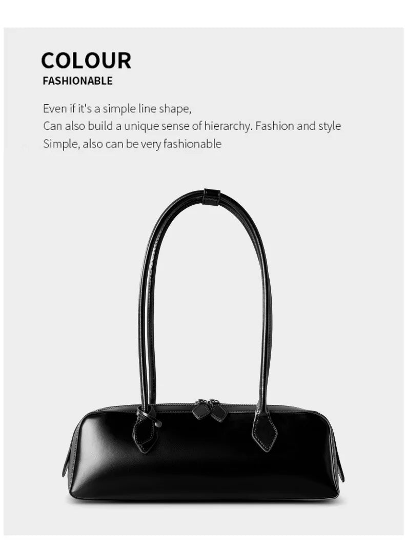 Hot Sale Genuine Leather Bag Woman Luxury Bag Korean Vintage Long Shoulder Bag Handbags Ladies Underarm Bags Travel Bag