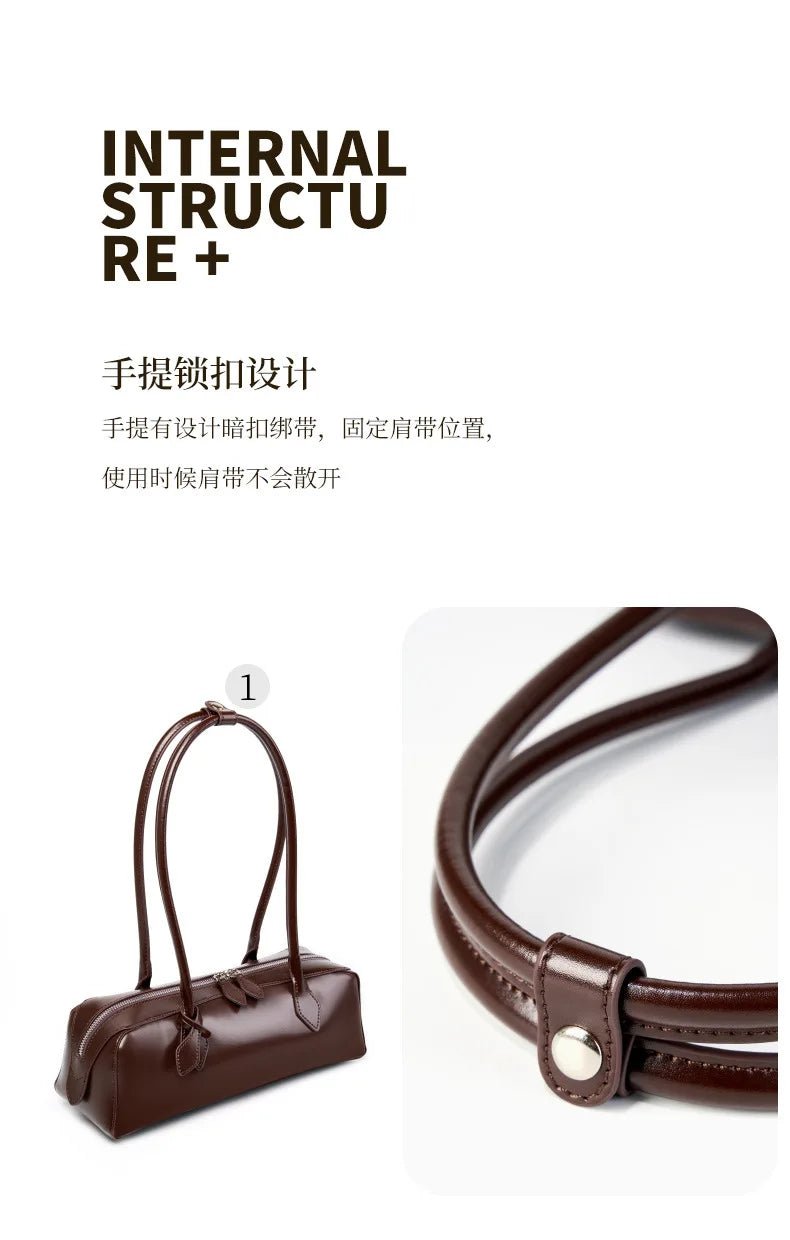 Hot Sale Genuine Leather Bag Woman Luxury Bag Korean Vintage Long Shoulder Bag Handbags Ladies Underarm Bags Travel Bag