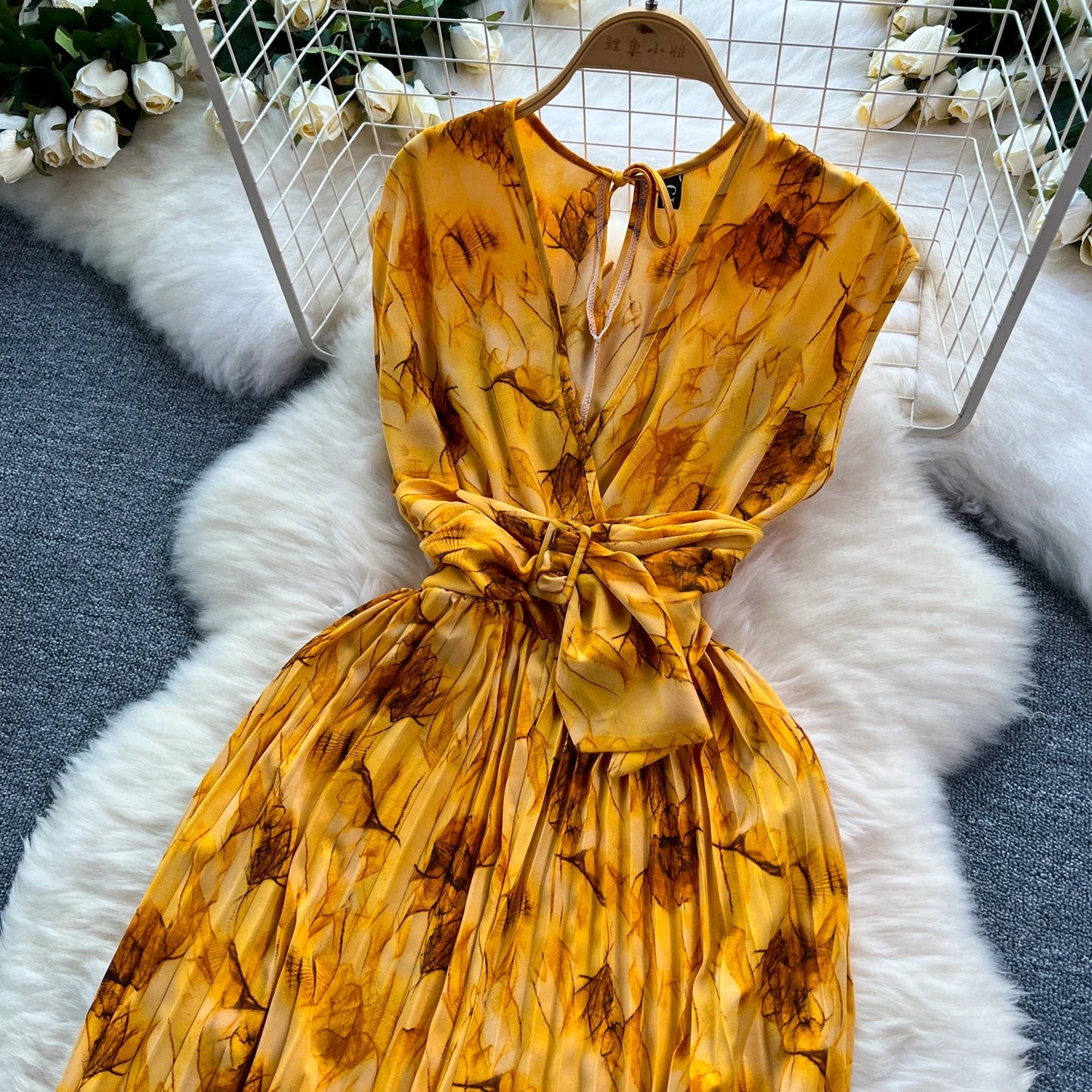 Summer Elegant Women Abstract Print Jumpsuit Chic Streetwear Wide Leg Romper Mujer V Neck Bodycon Sleeveless High Jumps