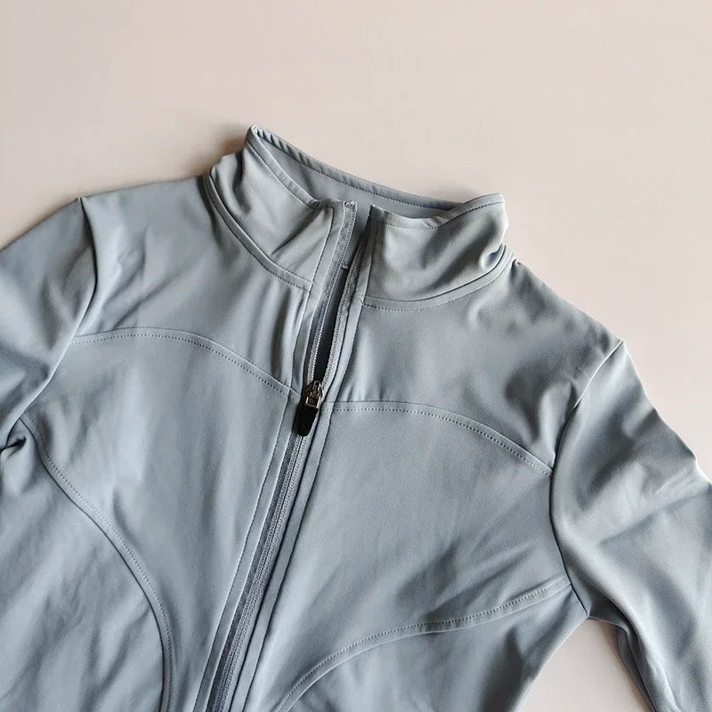 New Slim Winter Yoga Jacket for Women Coat Shirts Sports Waist Tightening Fitness Wear Long-sleeved Pilates Top Clothing