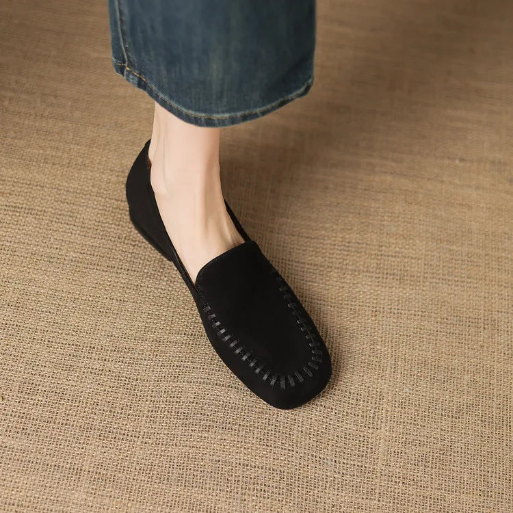 New Spring Autumn Genuine Leather Women Shoes Fashion Round Toe Loafers Shoes for Women Low Heels Women Pumps Ladies Shoes
