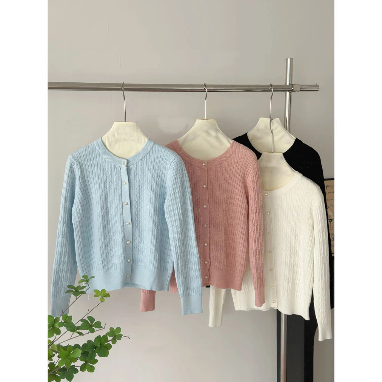 Elegant Long Sleeve Knitwear Tops Women Autumn Winter Single Breasted Sweater O Neck Thick Warm Knitted Cardigan Female