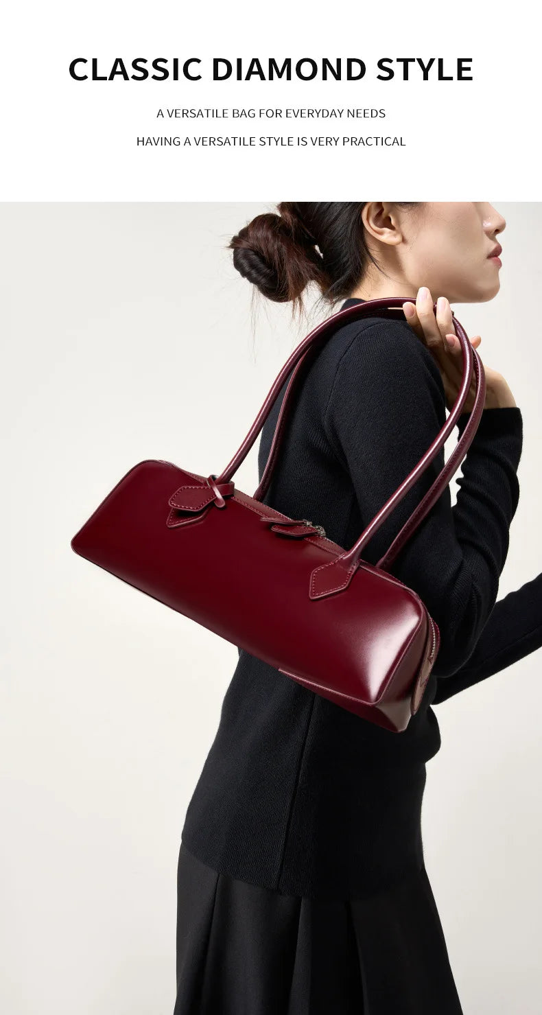 Hot Sale Genuine Leather Bag Woman Luxury Bag Korean Vintage Long Shoulder Bag Handbags Ladies Underarm Bags Travel Bag