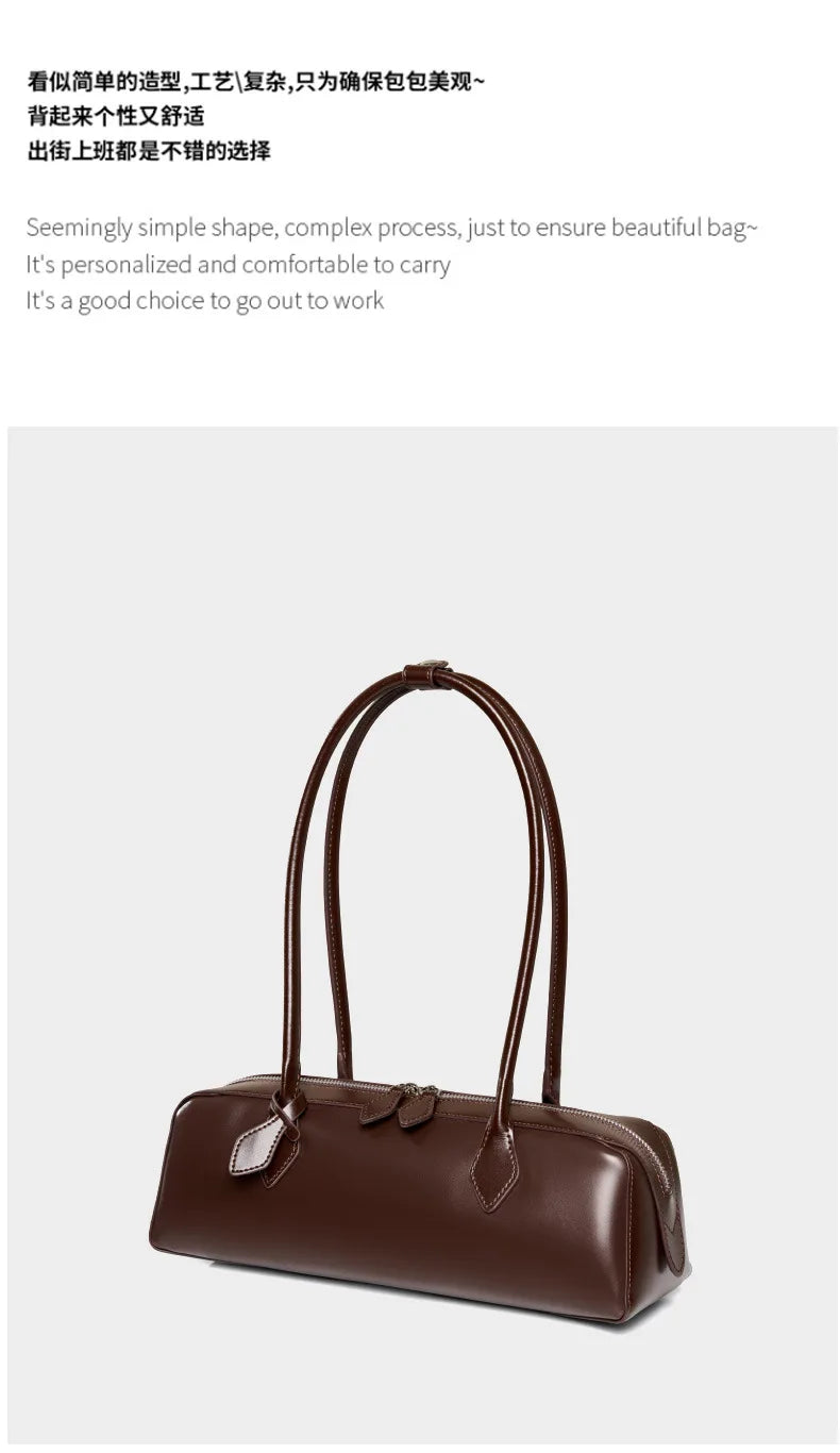 Hot Sale Genuine Leather Bag Woman Luxury Bag Korean Vintage Long Shoulder Bag Handbags Ladies Underarm Bags Travel Bag