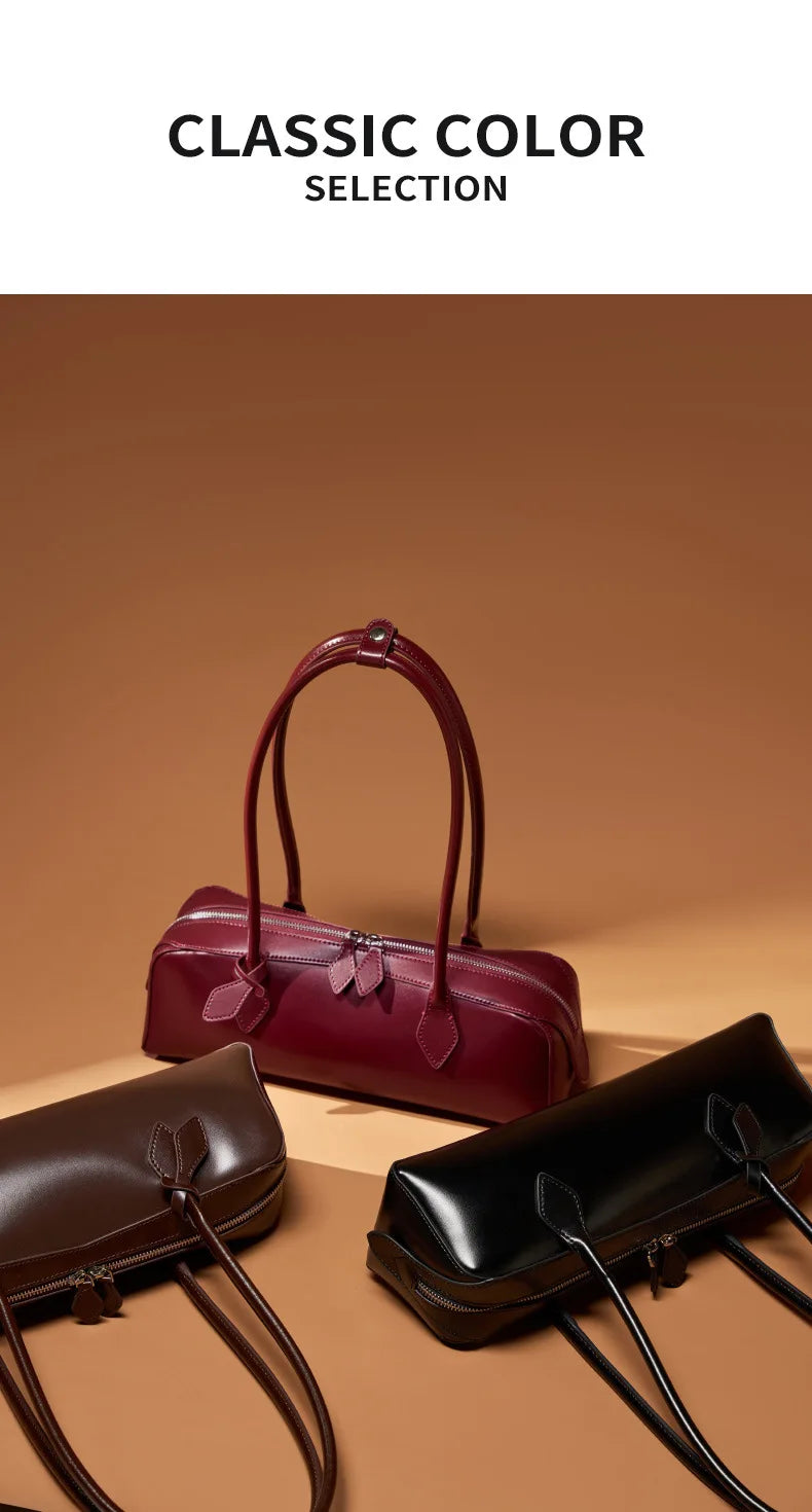 Hot Sale Genuine Leather Bag Woman Luxury Bag Korean Vintage Long Shoulder Bag Handbags Ladies Underarm Bags Travel Bag
