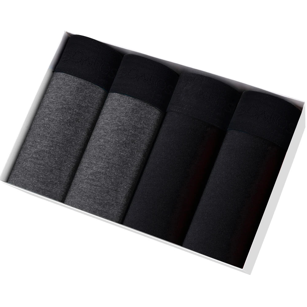 4 قطع بوكسر رجالي سراويل داخلية للرجال بوكسر ملابس داخلية للرجال قطن ذكر زوجين مثير مجموعة كاليكون لوت سوفت بوكس 