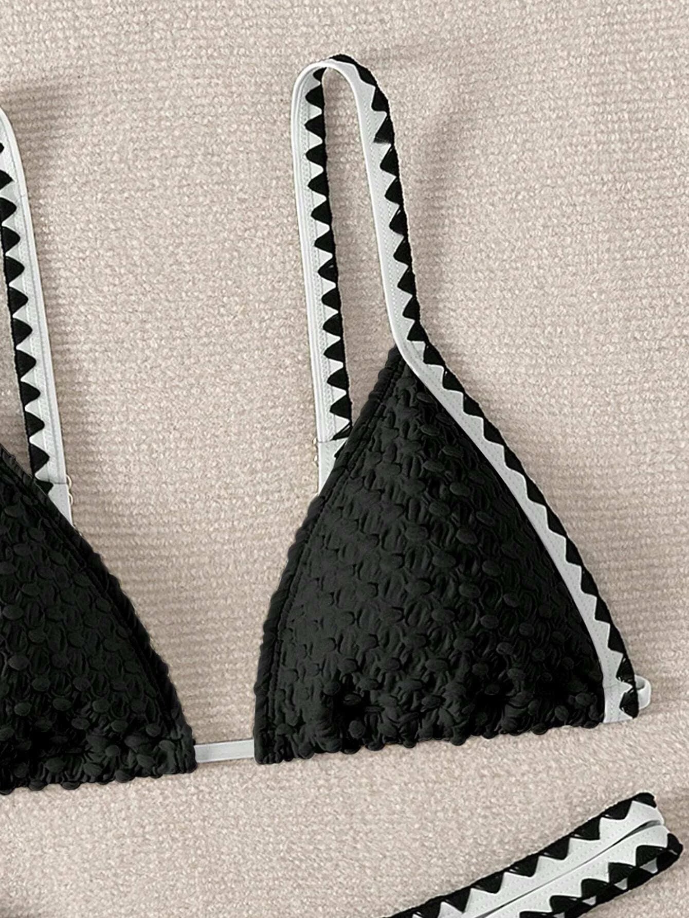 طقم بيكيني مثلث 2025 ملابس سباحة بحمالات للنساء ملابس سباحة سادة للنساء ملابس سباحة مثيرة ملابس سباحة للشاطئ 