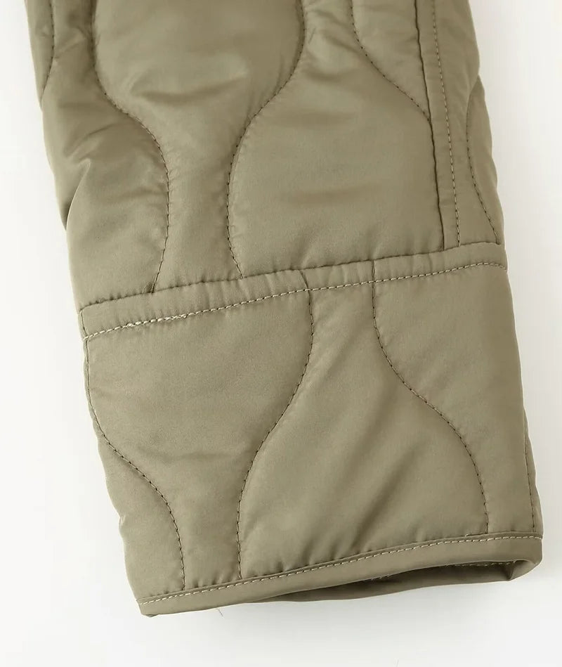 MUJER Black Quilted Jacket Women Padded Demi-season Jackets for Women Long Sleeve Winter Coat Female Outerwears Women's Jacket