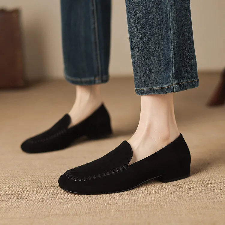 New Spring Autumn Genuine Leather Women Shoes Fashion Round Toe Loafers Shoes for Women Low Heels Women Pumps Ladies Shoes