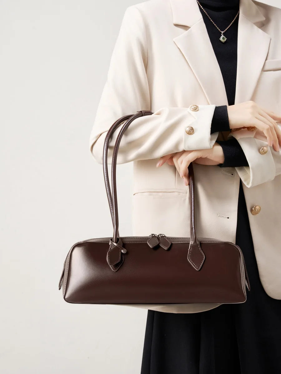Hot Sale Genuine Leather Bag Woman Luxury Bag Korean Vintage Long Shoulder Bag Handbags Ladies Underarm Bags Travel Bag