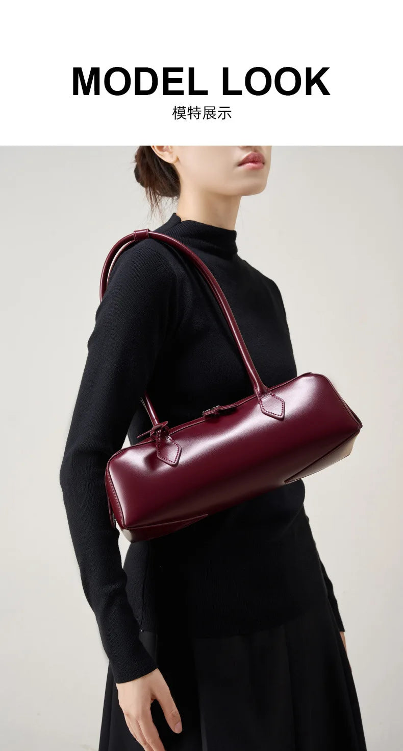 Hot Sale Genuine Leather Bag Woman Luxury Bag Korean Vintage Long Shoulder Bag Handbags Ladies Underarm Bags Travel Bag