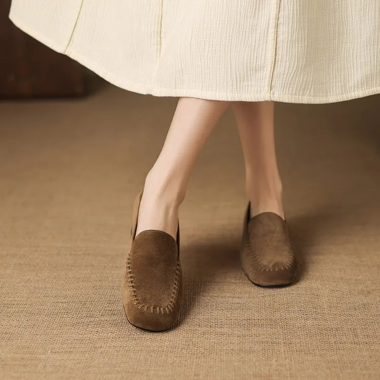 New Spring Autumn Genuine Leather Women Shoes Fashion Round Toe Loafers Shoes for Women Low Heels Women Pumps Ladies Shoes