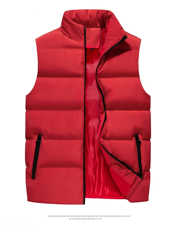 Soft Padded Waistcoat Men Lightweight Waistcoat Stylish Men's Winter Vest Warm Windproof Sleeveless Outerwear with for Outdoor