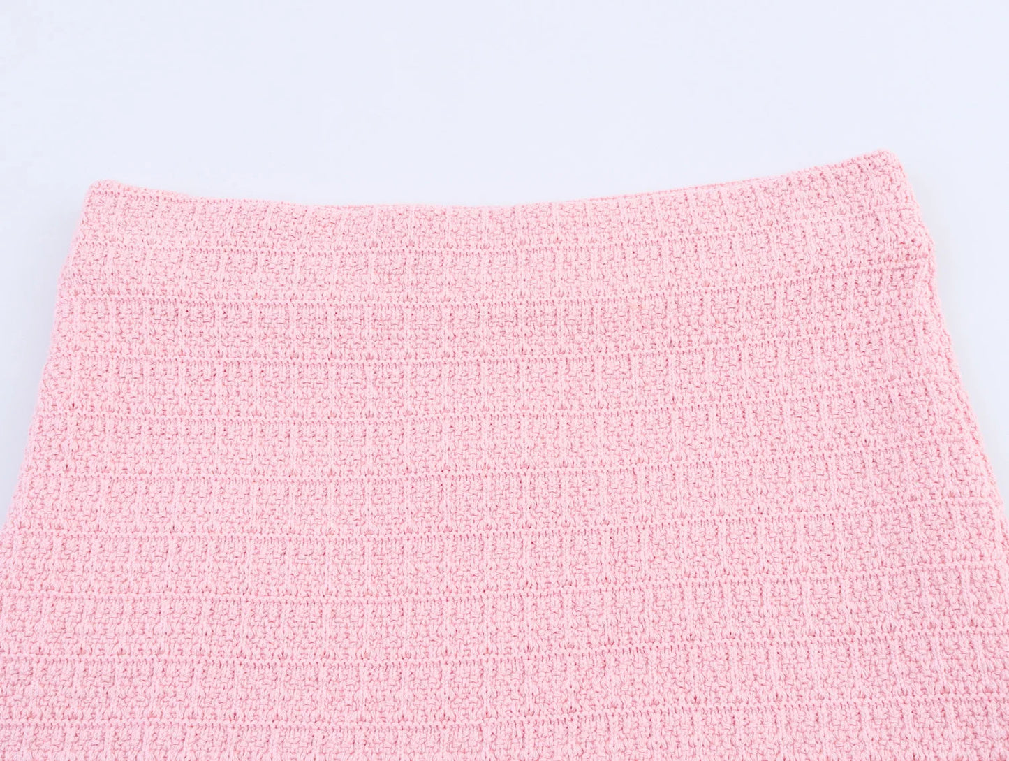 DEEABAE Autumn And Winter New Round Neck Buckle Decoration Gentle and Versatile Short Sleeve Knitted Cardigan Half Skirt Set