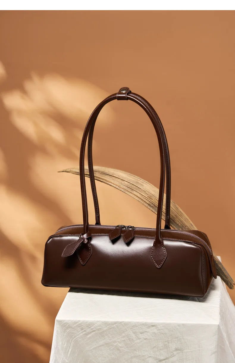 Hot Sale Genuine Leather Bag Woman Luxury Bag Korean Vintage Long Shoulder Bag Handbags Ladies Underarm Bags Travel Bag