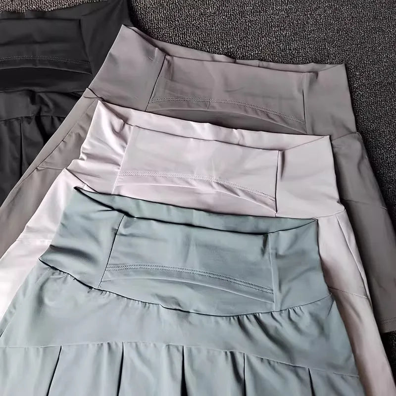 تنورة تنس نسائية، شورت عالي الخصر، تنورة رياضية، شورت رياضي، تنورة يوغا للياقة البدنية، تنانير رياضية للجري، ملابس جولف، تنورة