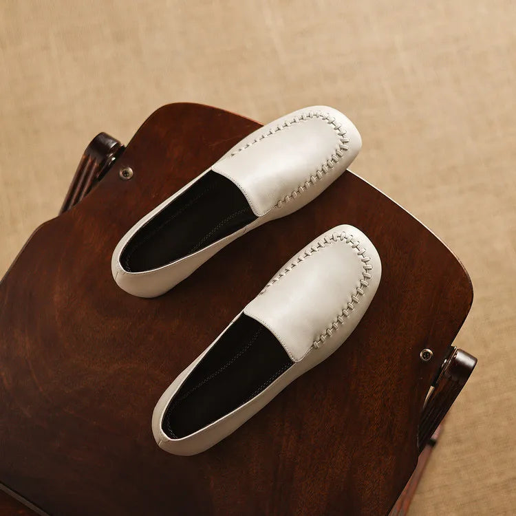 New Spring Autumn Genuine Leather Women Shoes Fashion Round Toe Loafers Shoes for Women Low Heels Women Pumps Ladies Shoes