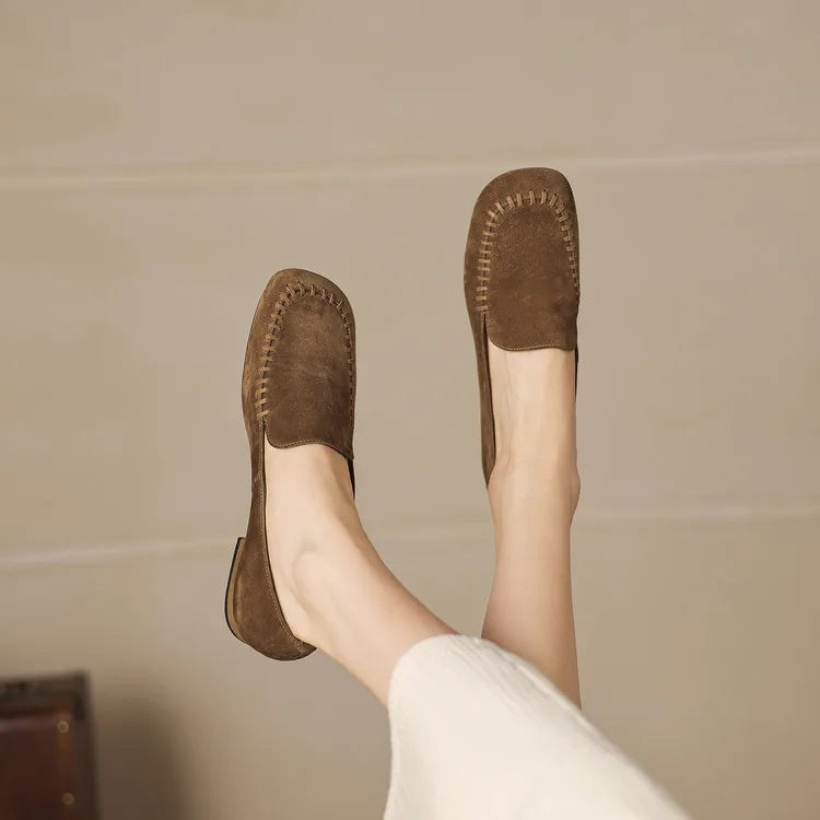 New Spring Autumn Genuine Leather Women Shoes Fashion Round Toe Loafers Shoes for Women Low Heels Women Pumps Ladies Shoes