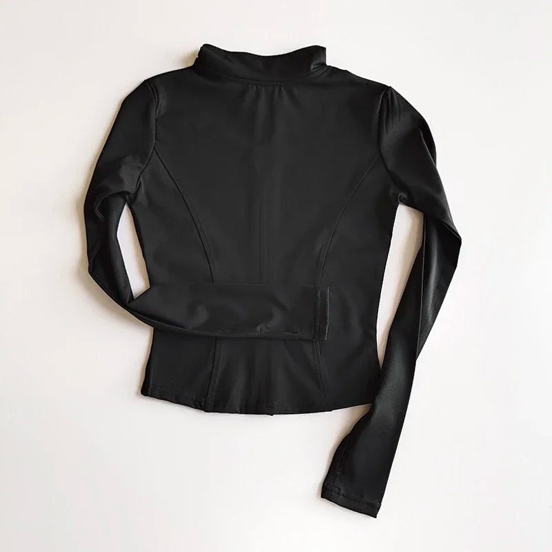 New Slim Winter Yoga Jacket for Women Coat Shirts Sports Waist Tightening Fitness Wear Long-sleeved Pilates Top Clothing