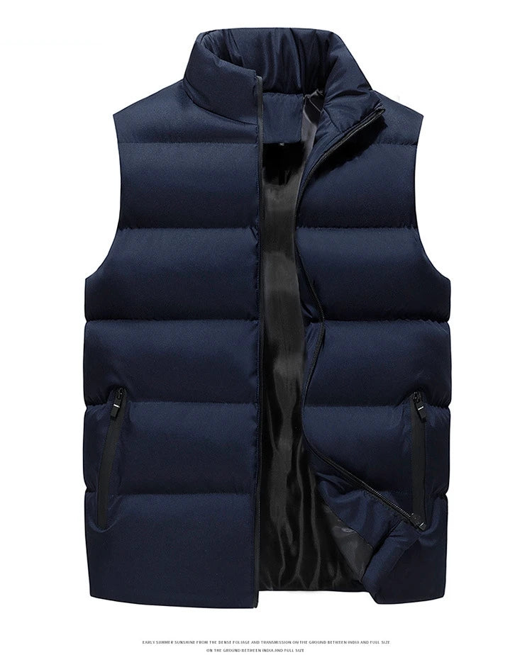 Soft Padded Waistcoat Men Lightweight Waistcoat Stylish Men's Winter Vest Warm Windproof Sleeveless Outerwear with for Outdoor