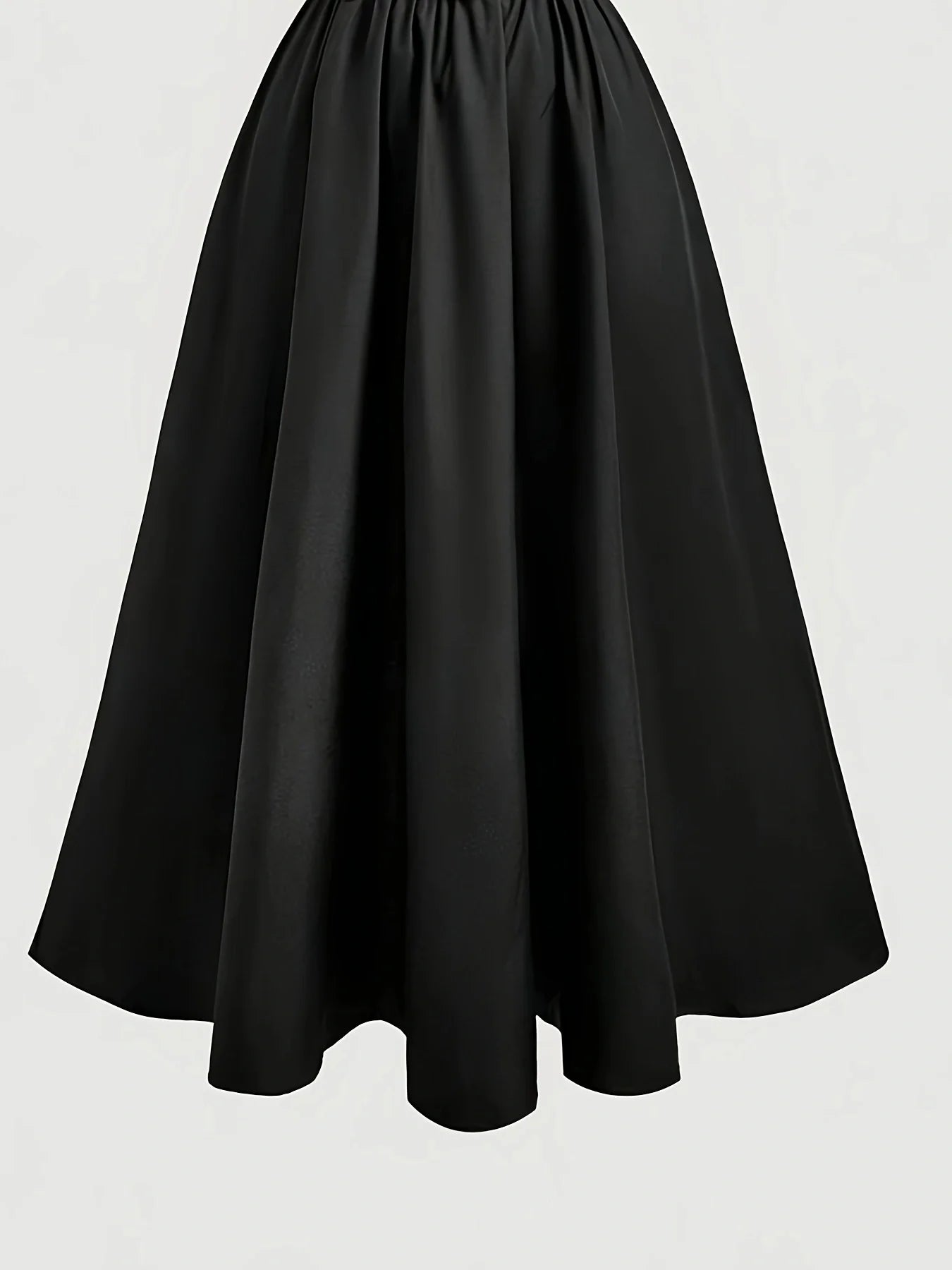 New Style Women's Dress, Professional Wear, Work Attire, Slim-Fit Dress, French Style, Elegant, Preppy Style, Sleeveless, Puffy Skirt, Long Dress, Solid Color, Women's Dress, Belt Not Included