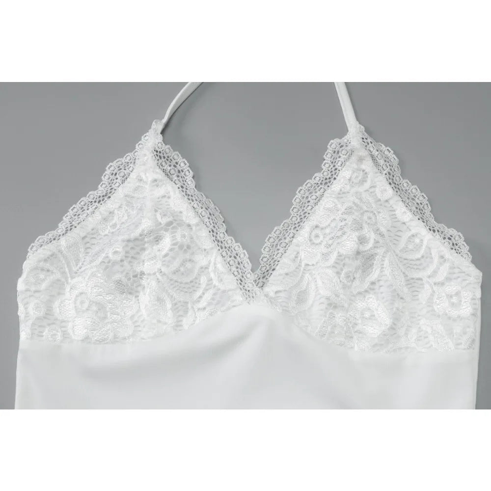 بلوزة نسائية صيفية بدون أكمام مكشكشة من الدانتيل باللون الأسود مع رقبة على شكل حرف V، ملابس كاجوال