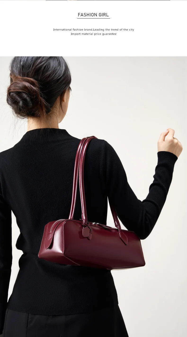 Hot Sale Genuine Leather Bag Woman Luxury Bag Korean Vintage Long Shoulder Bag Handbags Ladies Underarm Bags Travel Bag
