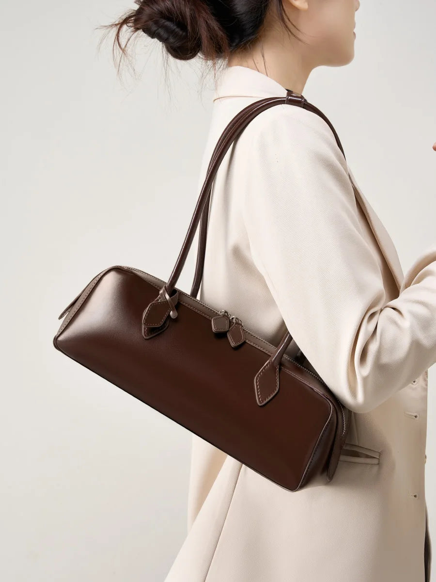 Hot Sale Genuine Leather Bag Woman Luxury Bag Korean Vintage Long Shoulder Bag Handbags Ladies Underarm Bags Travel Bag