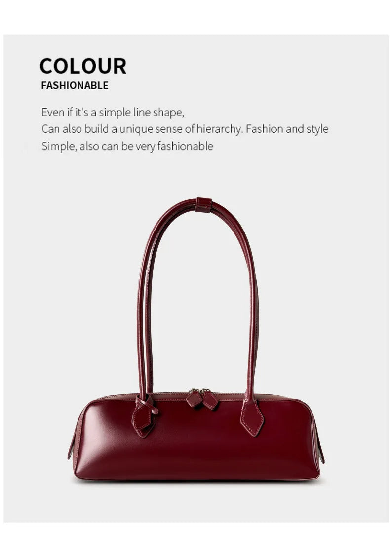 Hot Sale Genuine Leather Bag Woman Luxury Bag Korean Vintage Long Shoulder Bag Handbags Ladies Underarm Bags Travel Bag